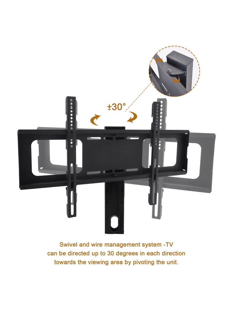 FlashHawk Floor Swivel TV Stand Table with Mount and Tempered Glass Storage Shelves Fits 32-70 inch TVs for Living Room - Image 5