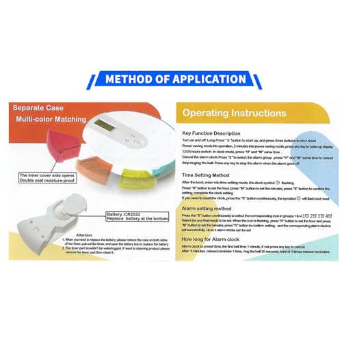BARTER KINGS Smart Pill Box,7 Day Pill Organizer,4 Alarm Clocks,AM/PM Automatic Alarm Reminder,Hold Vitamins Fish Oil,Supplements,Travel Pill or Pillganizer,Suitable for The Elderly, Children, Office Workers - Image 4