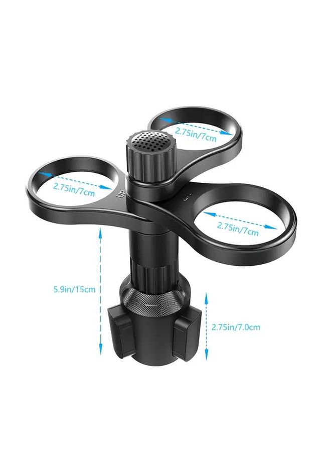 1pc Three In One Adjustable Car Cup Holder With Spill Resistant Coaster And Ergonomic Grip Durable Plastic Fit For Small Water Bottles Coffee Cups Space Saving Beverage Holder Tool Free Installation Compact Design Car Interior Storage Sturdy Construction Road Trip Essentials - Image 2