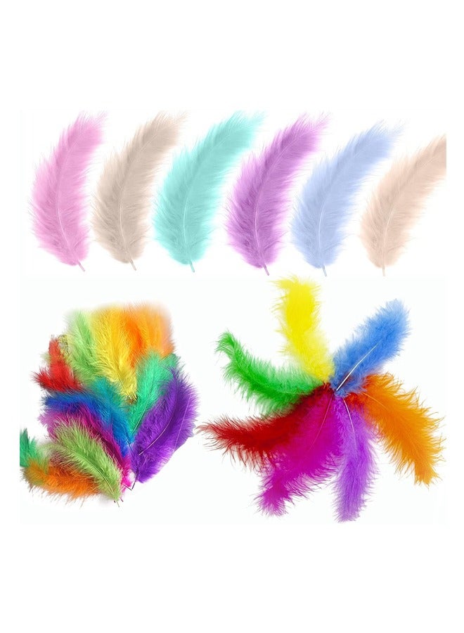 100 قطع الحرف الريش الملونة ، الريش الطبيعي الريش الحرفية ألوان متنوعة ل DIY مختلف حفل زفاف الحرف اليدوية صائدي الأحلام والأطفال ، حوالي 4-6 بوصات 12 لونا - Image 1