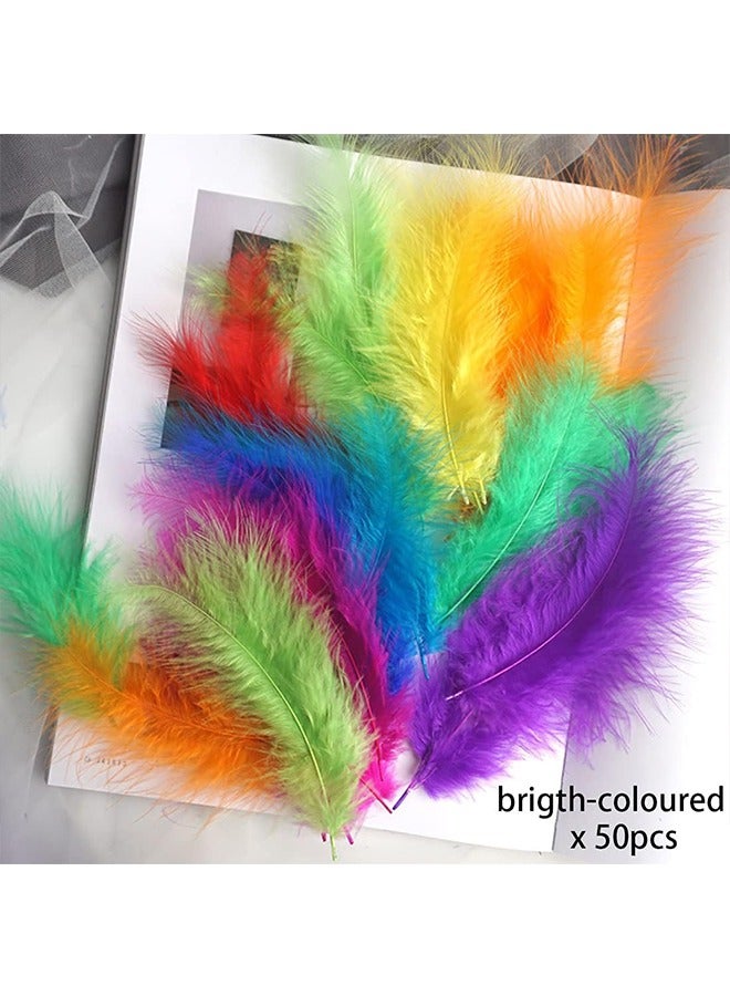 100 قطع الحرف الريش الملونة ، الريش الطبيعي الريش الحرفية ألوان متنوعة ل DIY مختلف حفل زفاف الحرف اليدوية صائدي الأحلام والأطفال ، حوالي 4-6 بوصات 12 لونا - Image 3