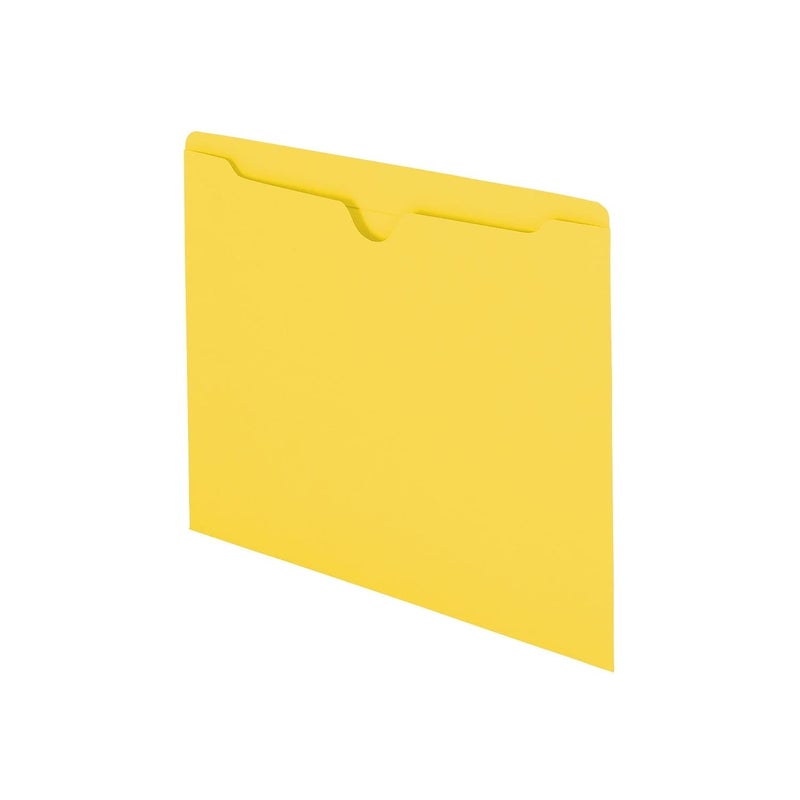 Smead File Jacket, Reinforced Straight-Cut Tab, Flat-No Expansion, Letter Size, Yellow, 100 per Box (75511) - Image 2