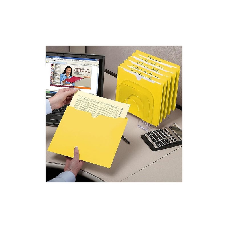 Smead File Jacket, Reinforced Straight-Cut Tab, Flat-No Expansion, Letter Size, Yellow, 100 per Box (75511) - Image 5