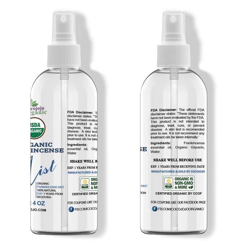 Dr Joe Lab Organic Frankincense Mist For Skincare - USDA Certified Organic - 4 oz- Toning Mist, Face, Hair, Body Spray - Frankincense Essential Oil & Glycerin - Packaging May Vary - Image 2