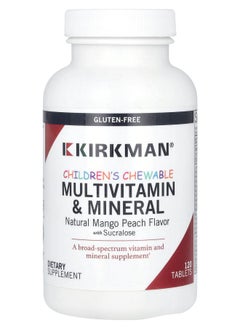 Kirkman Labs Children's Chewable Multivitamin & Mineral Natural Mango Peach 120 Tablets 