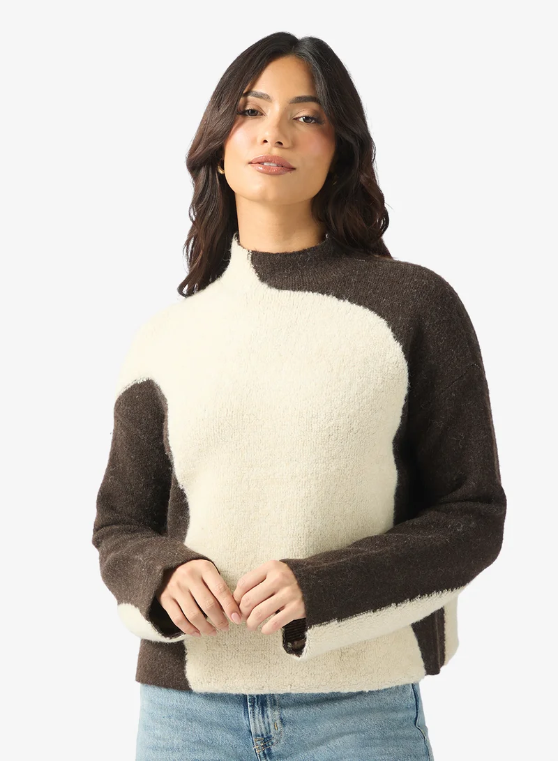 VERO MODA Vmasher Long Sleeve Funnel Neck Pullover Sweater