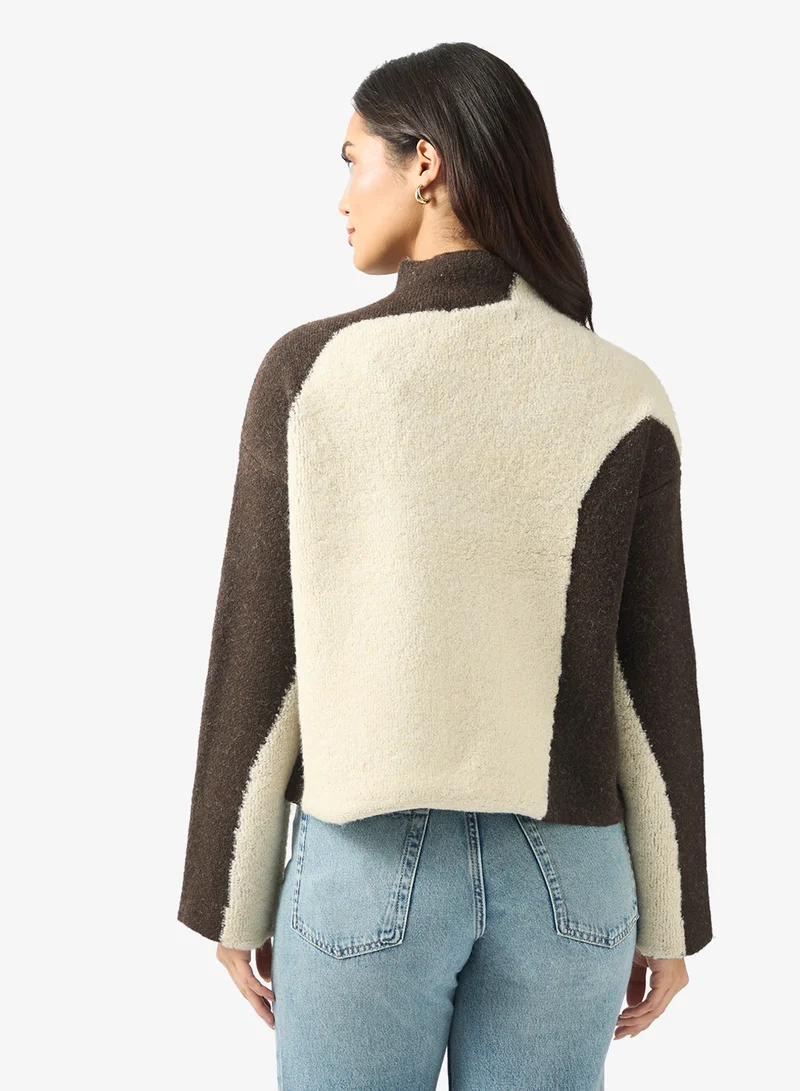 VERO MODA Vmasher Long Sleeve Funnel Neck Pullover Sweater