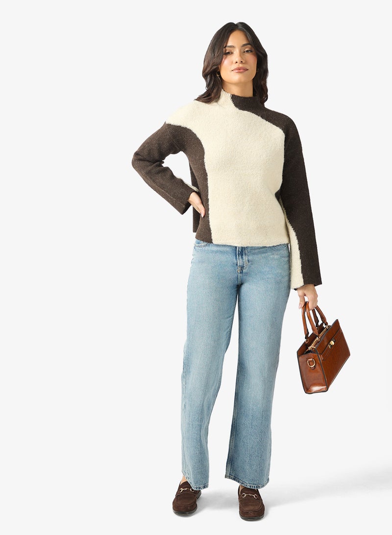 فيرو مودا كنزة بياقة قمعية وأكمام طويلة من فيماشر - Image 4