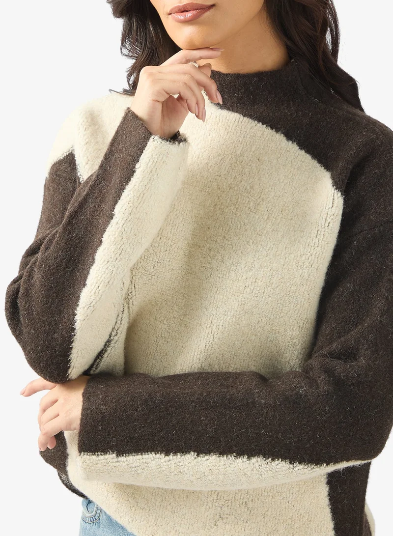 VERO MODA Vmasher Long Sleeve Funnel Neck Pullover Sweater