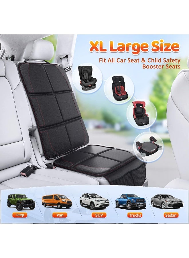 Gimars XL Thickest EPE Cushion Car Seat Protector Mat, 2 Pack Large Waterproof 600D Fabric Child Baby Seat Protector with Storage Pockets for SUV, Sedan, Truck, Leather and Fabric Car Seat - Image 2