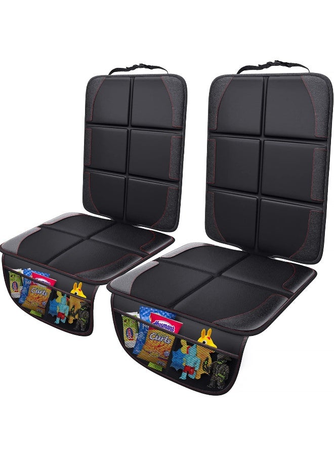 Gimars XL Thickest EPE Cushion Car Seat Protector Mat, 2 Pack Large Waterproof 600D Fabric Child Baby Seat Protector with Storage Pockets for SUV, Sedan, Truck, Leather and Fabric Car Seat - Image 1