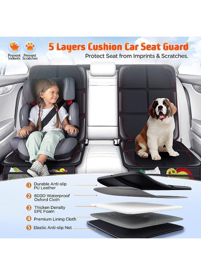 Gimars XL Thickest EPE Cushion Car Seat Protector Mat, 2 Pack Large Waterproof 600D Fabric Child Baby Seat Protector with Storage Pockets for SUV, Sedan, Truck, Leather and Fabric Car Seat - Image 5