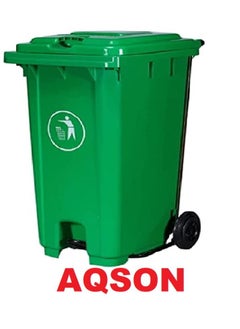 AQSON Trash Can With Lid Pedal Garden Trash Can Trash Bin(Color : Green Size : 240L)  - Image 1