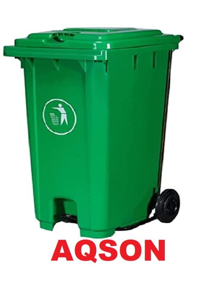 AQSON - Trash Can With Lid Pedal Garden Trash Can Trash Bin(Color : Green Size : 240L) - Image 1