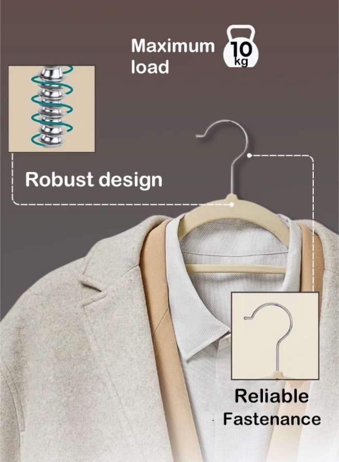 PHISMA 30 pcs flocking hangers, wet and dry, non-slip and durable, space-saving, light and load-bearing,White - Image 3