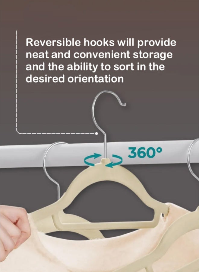 PHISMA 30 pcs flocking hangers, wet and dry, non-slip and durable, space-saving, light and load-bearing,White - Image 4