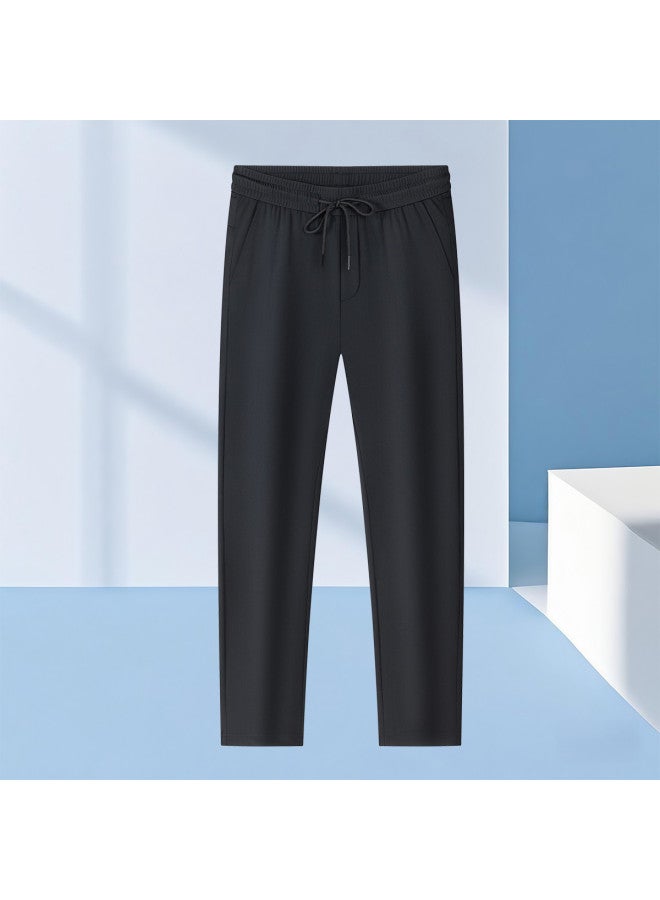 Tucano قميص بولو قصير الأكمام من حرير التوت + بنطلون كاجوال من حرير الجليد فضفاض متعدد الاستخدامات للآباء - Image 5