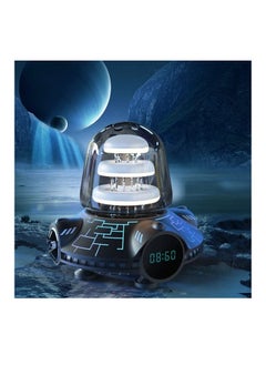 Waterfall Music Speaker with RGB Rhythm Atmosphere Lamp, Bluetooth Subwoofer, Waterproof Design, Digital Clock, and Desktop Audio Capabilities.