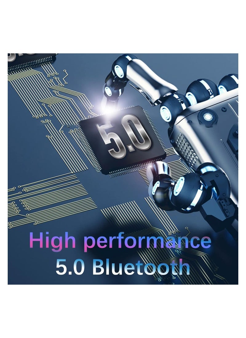 Generic - Waterfall Music Speaker with RGB Rhythm Atmosphere Lamp, Bluetooth Subwoofer, Waterproof Design, Digital Clock, and Desktop Audio Capabilities. - Image 1