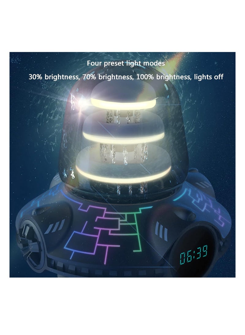 Generic - Waterfall Music Speaker with RGB Rhythm Atmosphere Lamp, Bluetooth Subwoofer, Waterproof Design, Digital Clock, and Desktop Audio Capabilities. - Image 1