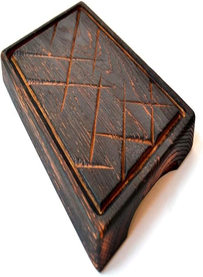 لوح تقطيع شرائح اللحم الخشبي من خشب البلوط الصلب من تيسليار، طبق تقديم للشواء، لوح تقطيع سميك طبيعي، متين وعالي الجودة (صغير)