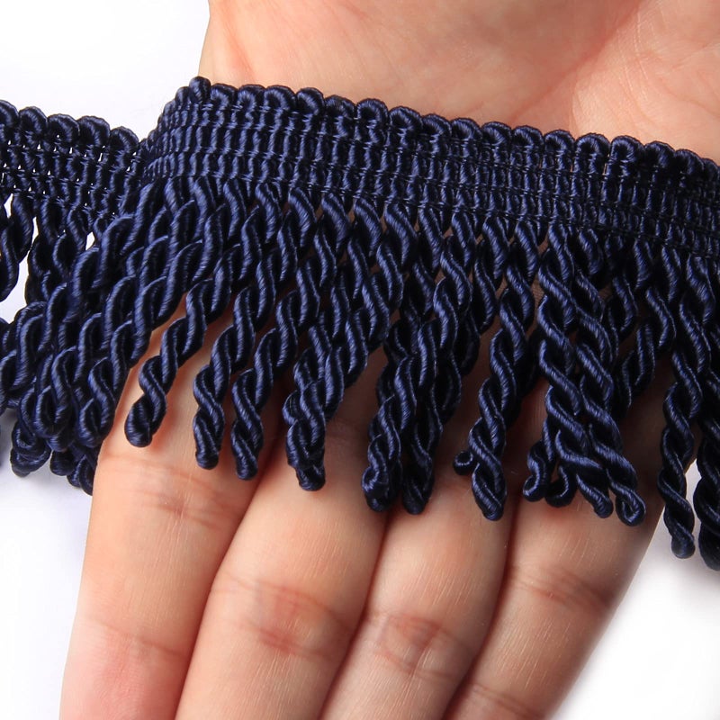 HedongHexi Curtain Fringes Bullion Fringe Trim 510 Yard x 25 Inches Fabric Trims Sewing DIY Decoration for Curtain Sofa Clothes navy 10yard
