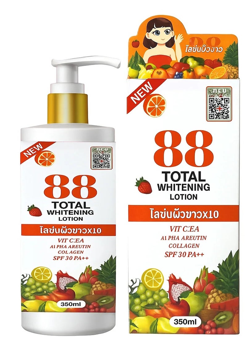 88 Total Whitening Lotion with Fruit Extracts – Vit C,E,A, Alpha Arbutin, Collagen and ( SPF 50 PA++ )  350ml - Image 2
