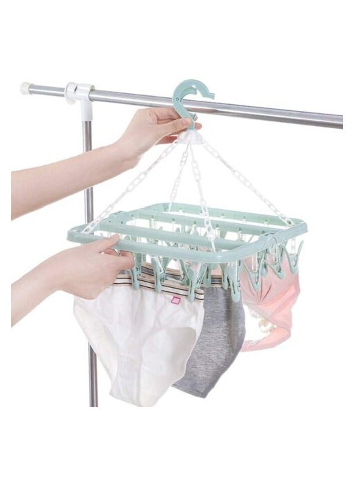 إيونتو Aiwanto تجفيف الرف القماش تجفيف مقاطع شماعات رف منشفة تجفيف الرف رف معلق مشبك قابل للطي والتقطير - Image 3