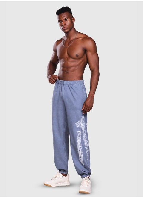 Men's Acid Wash Printed Cotton Denim Joggers with Elasticated Hidden Drawstring Waistband, Deep Pockets, Long-Lasting Colour, Super Soft, Lightweight And Streachable Fabric for All Day Comfort