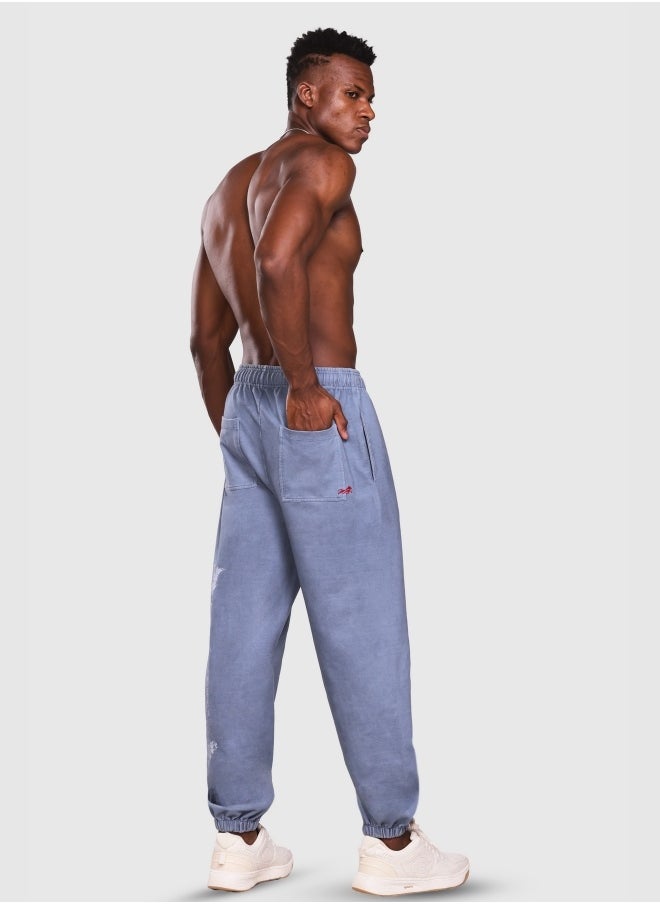 Musclemind Men's Acid Wash Printed Cotton Denim Joggers with Elasticated Hidden Drawstring Waistband, Deep Pockets, Long-Lasting Colour, Super Soft, Lightweight And Streachable Fabric for All Day Comfort  - Image 3