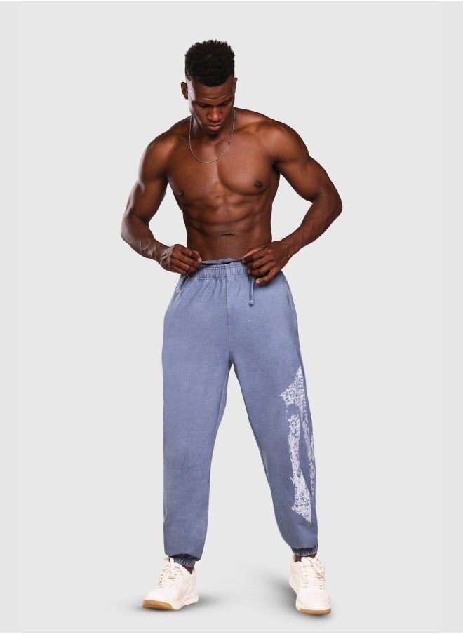 Musclemind Men's Acid Wash Printed Cotton Denim Joggers with Elasticated Hidden Drawstring Waistband, Deep Pockets, Long-Lasting Colour, Super Soft, Lightweight And Streachable Fabric for All Day Comfort  - Image 2