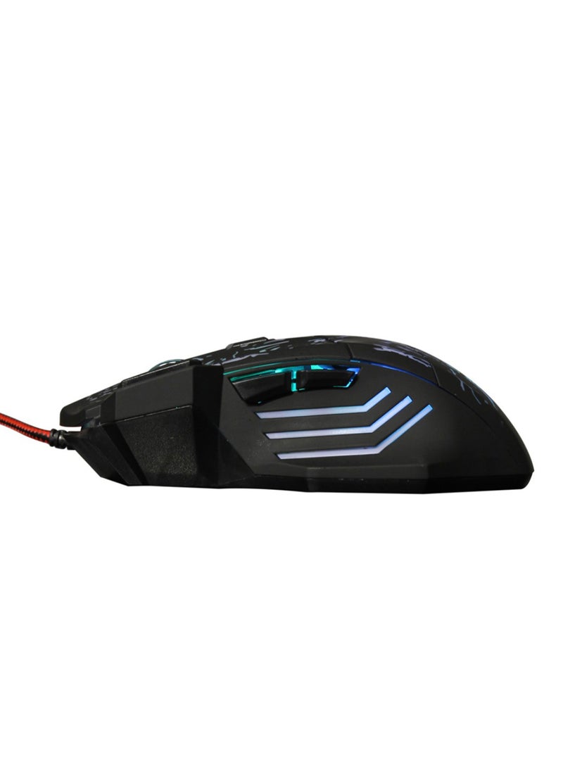 A874 7 ons 3200DPI LED USB Wired Optical Game Gaming Mouse Black/Purple - Image 4