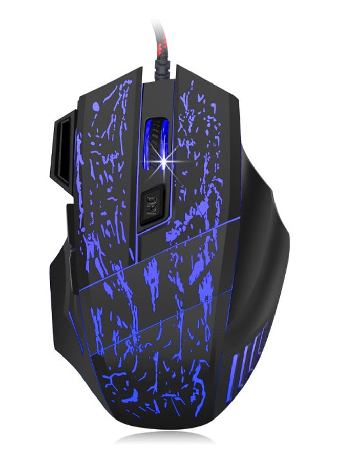 A874 7 ons 3200DPI LED USB Wired Optical Game Gaming Mouse Black/Purple - Image 1