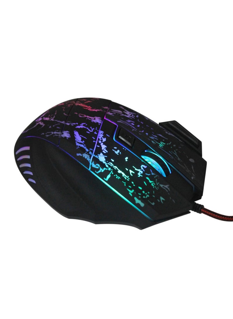 A874 7 ons 3200DPI LED USB Wired Optical Game Gaming Mouse Black/Purple - Image 3