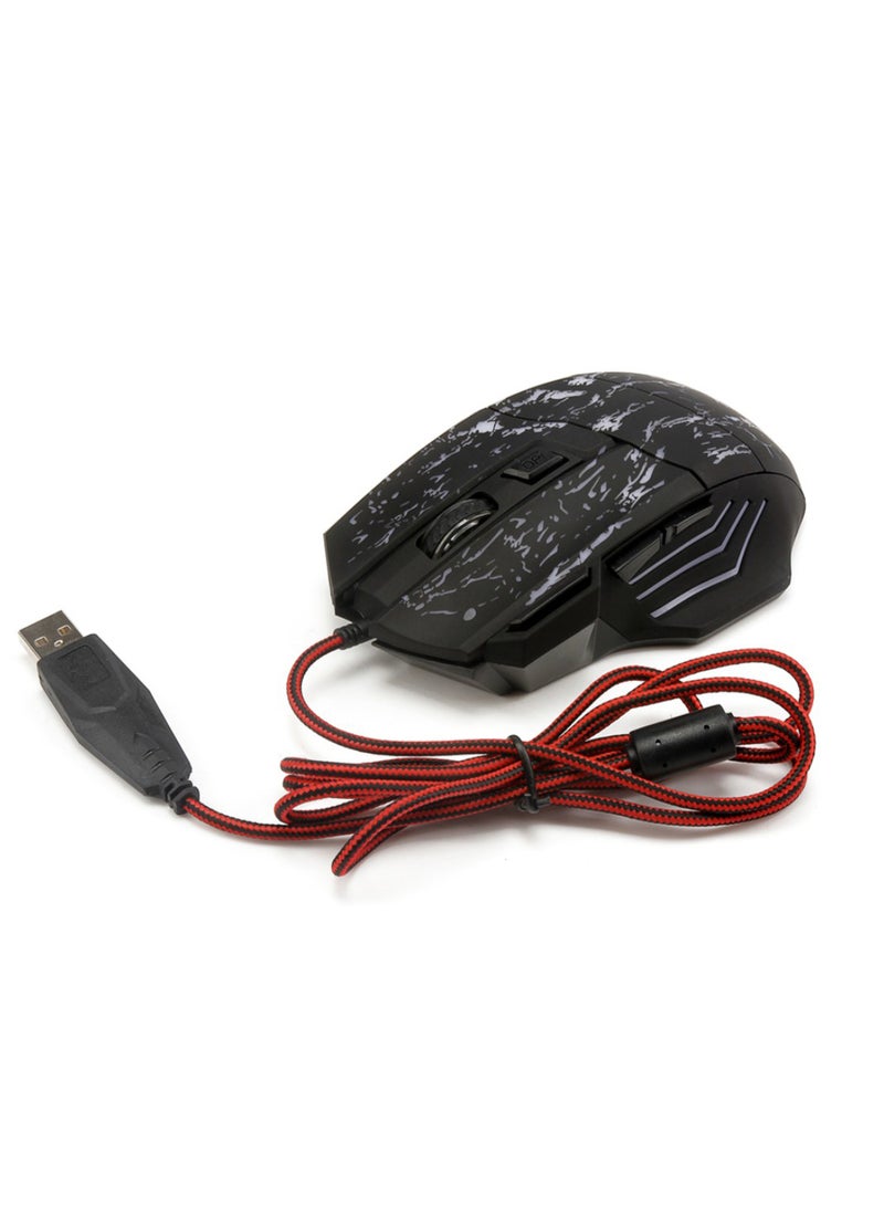 A874 7 ons 3200DPI LED USB Wired Optical Game Gaming Mouse Black/Purple - Image 5