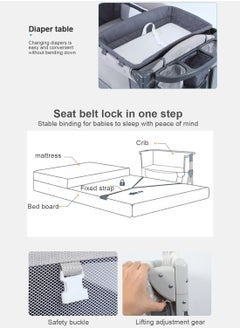 MaBaby 5-In-1 Pack And Play Baby Bedside Sleeper With Bassinet Multifunction Bedside Crib From Newborn To Toddlers  - Image 2