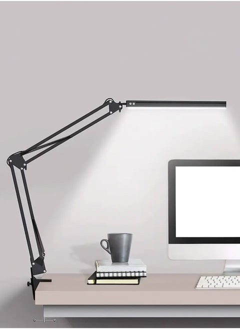 LED desk lamp, eye protection metal swing arm desk lamp with lamp, lamp with 3 adjustable brightness modes, architect desk lamp for home and office use