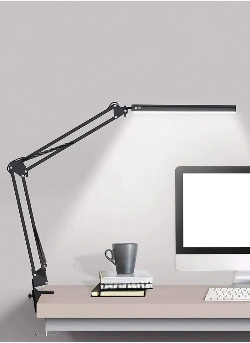 LOOPITYS LED desk lamp, eye protection metal swing arm desk lamp with lamp, lamp with 3 adjustable brightness modes, architect desk lamp for home and office use  - Image 1