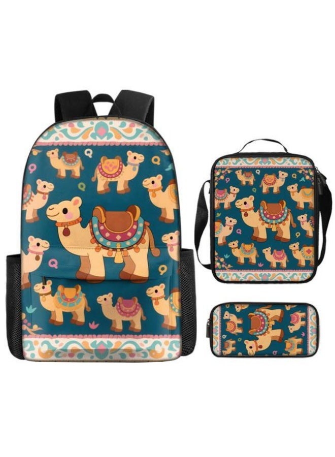 واضح من النار برايت لي فاير شعبية جديدة طباعة كرتونية لطيفة، مجموعة حقائب عملية من ثلاث قطع (متوفرة للطلاب والأطفال والأصدقاء في النزهايات وتسلق الجبال وما إلى ذلك) - 79 - Image 2