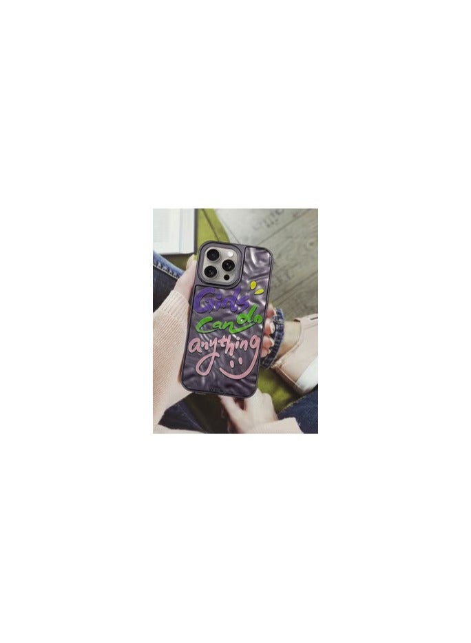 CATANES iPhone 15 Pro Max Case Cover Letter Phone Case Creative Soft Back New Design Shell Durable and Fashionable Case/Girls Can Do Anything - Image 1