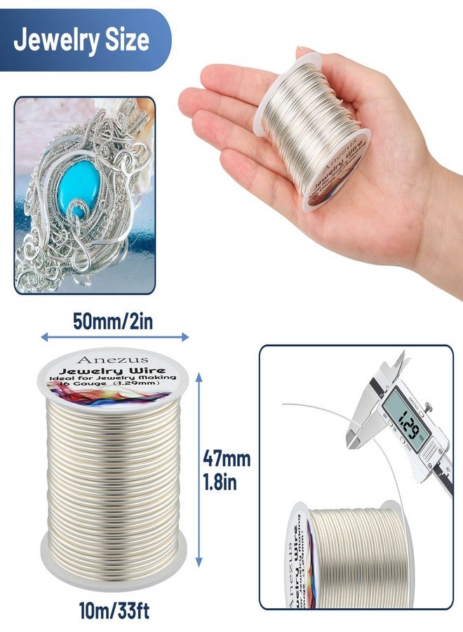 Anezus 16 Gauge Jewelry Wire, 11 Yards Craft Wire Tarnish Resistant Copper Wire for Jewelry Making, Wire Wrapping and Crafting(Silver) - Image 3