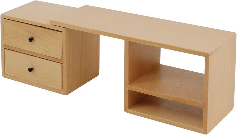 klarako 1/6 Scale Dollhouse Cabinet with 2 Drawer,Handmade Lief Scene Toy Furniture Decoration - Wood - Image 3