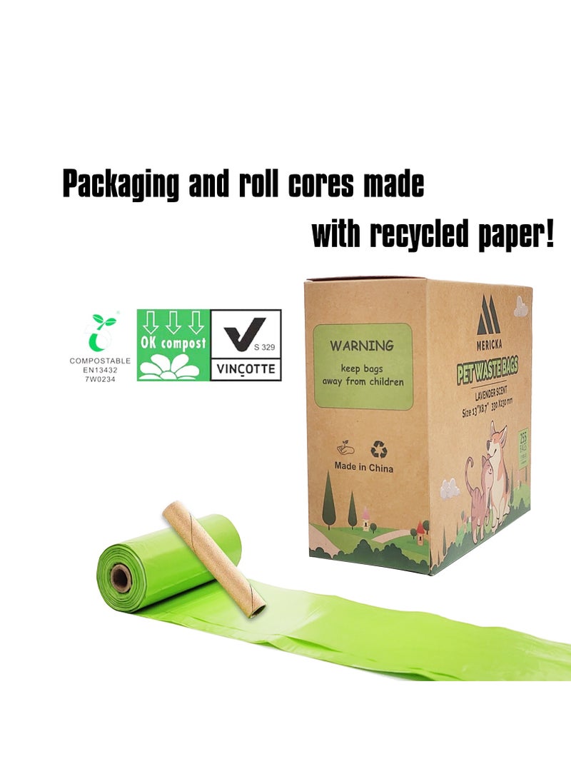 MERICKA Biodegradable Pet Waste Bags with Dispenser Lavender Scented Leak-Proof 255 Bags 13 By 8.7 Inches - Image 2