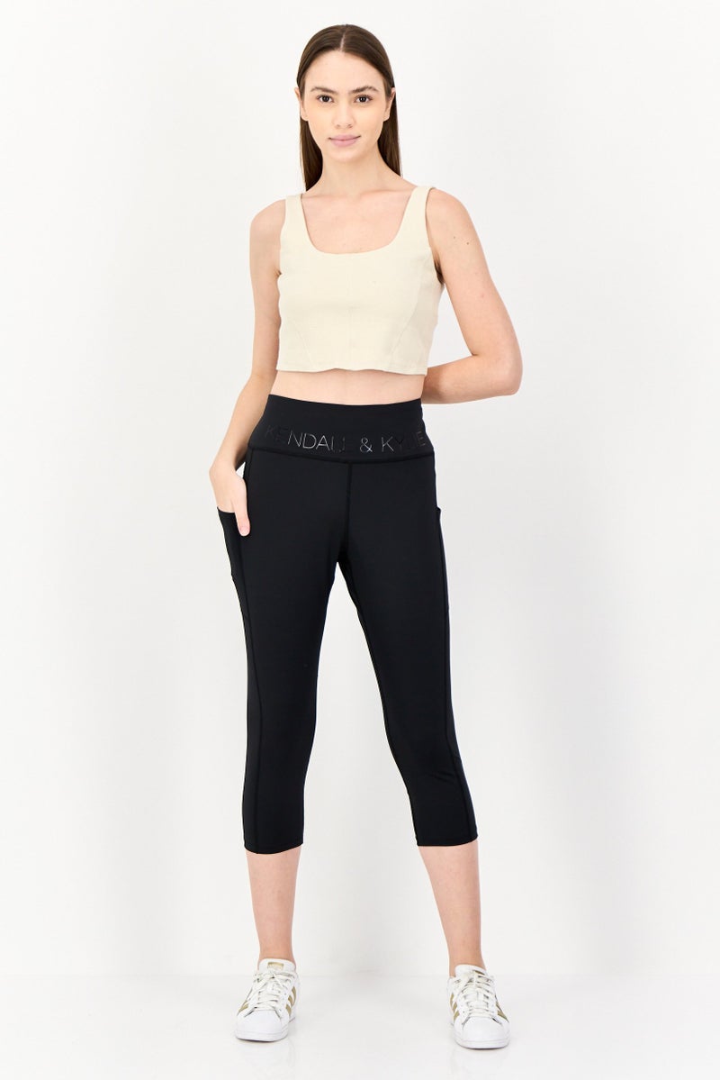 KENDALL + KYLIE Women Sportswear Fit Yoga Tights, Black - Image 2