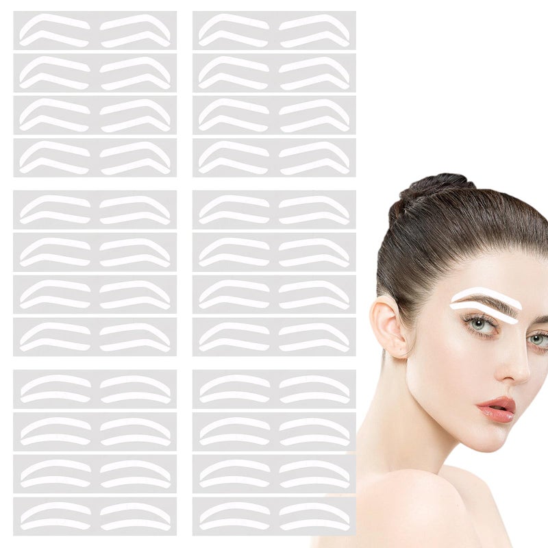 ROBOHOOK 24 Pairs Eye Brow Stencils for Women,Disposable Eyebrow Tape,3 Eyebrow Shapes,Suitable for Dyeing,Makeup,and Airbrush Coloring - Image 1
