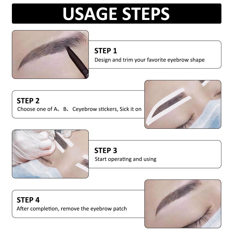 ROBOHOOK 24 Pairs Eye Brow Stencils for Women,Disposable Eyebrow Tape,3 Eyebrow Shapes,Suitable for Dyeing,Makeup,and Airbrush Coloring - Image 4