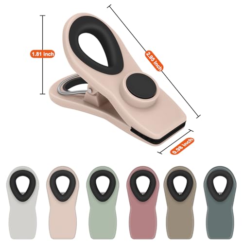 TACGEA Chip Clips, Magnetic Bag Clips with Air Tight Seal for Food Storage, 12 Pieces, Neutral Color - Image 2