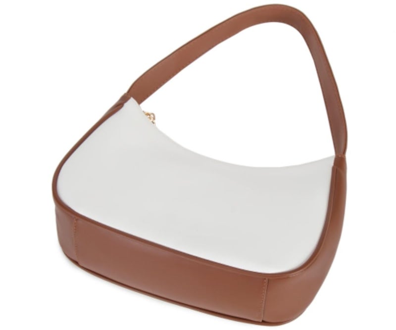 CYHTWSDJ Shoulder Bags for Women, Cute Hobo Tote Handbag Mini Clutch Purse with Zipper Closure (White brown B) - Image 4