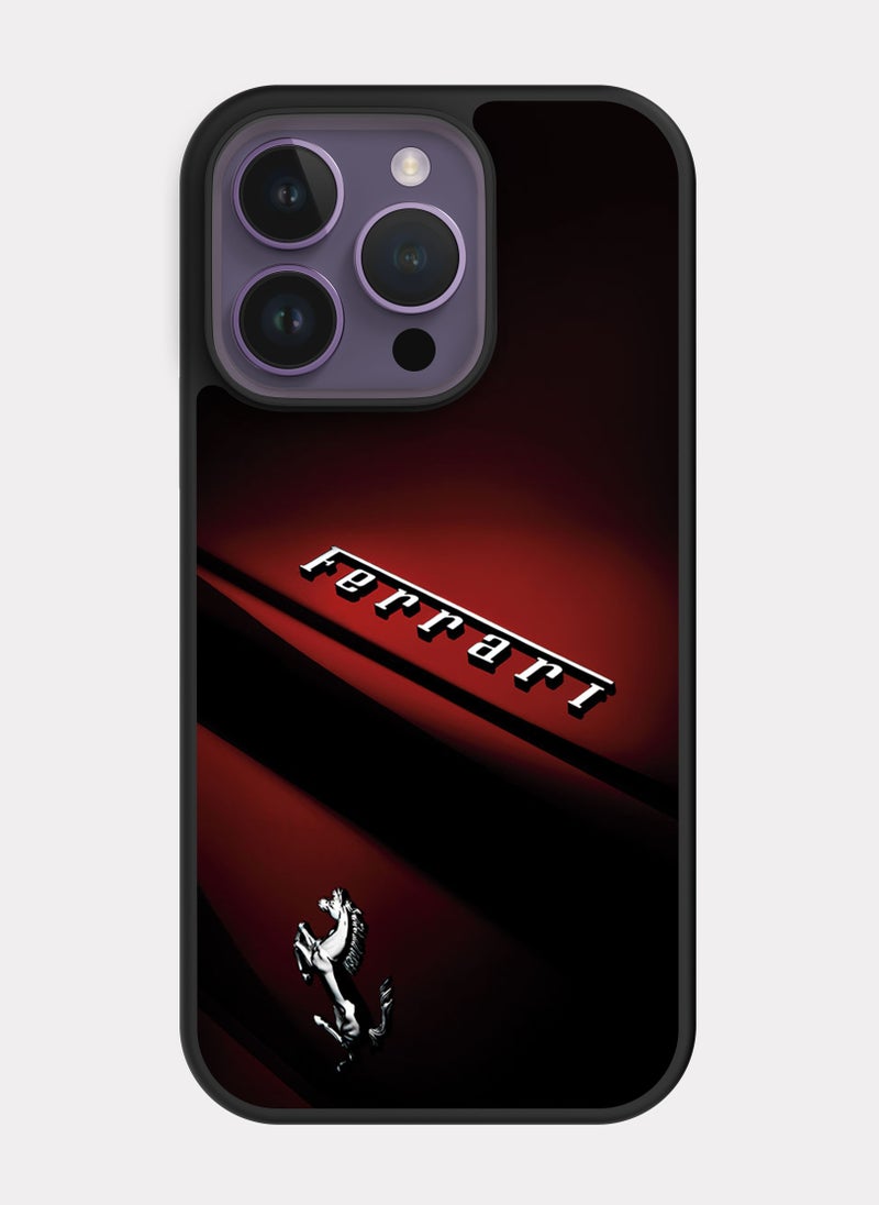 بكسلات كفر ايفون 14 برو فيراري احمر - Image 1