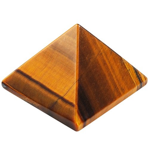 Rockcloud Healing Crystal Tiger's Eye Pyramid Metaphysical Stone Figurine - Image 2